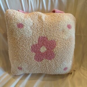 Stay Kation girls backpack Floral Pink and Cream Fuzzy Pillow/blanket